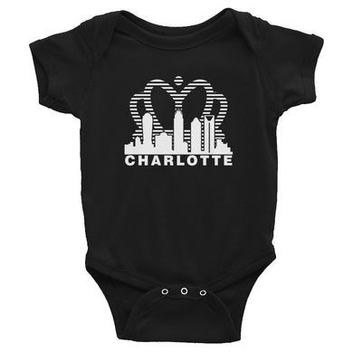 Charlotte Skyline with Crown Sunrise Fade with text - Infant