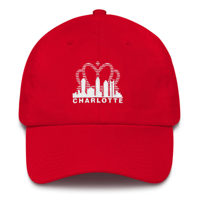 Charlotte Skyline with Crown Sunrise Fade with text - Hat