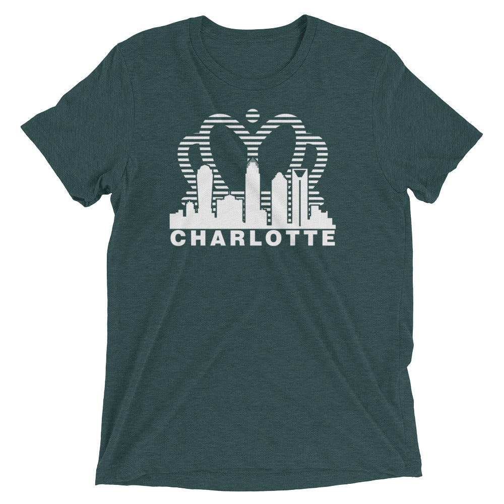 Charlotte Skyline with Crown Sunrise Fade with text - Men